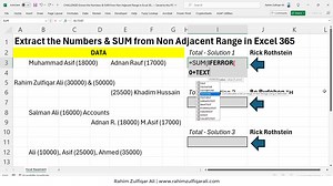 4.3K views · 31 reactions | Extract the Numbers & SUM from Non Adjacent Range in #Excel 365 =SUM(IFERROR(0+TEXTSPLIT(CONCAT(A3:G12),{"(",")"}),0)) =SUM(--DROP(TEXTSPLIT(CONCAT(A3:G12),"(",")",,,0),,1)) =SUM(0+TAKE(TEXTSPLIT(CONCAT(A3:G12),"(",")",,,),,-1)) | Excel Basement | Facebook
