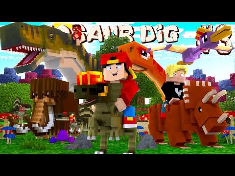 Minecraft DINOSAUR DIG #3 - WE CREATE A NEW JURASSIC PARK!!