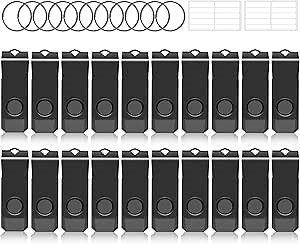 AGECASH A 2GB USB Flash Drive 20 Pack Swivel USB 2.0 Thumb Drive Flash Drive 2GB USB Drive 20 Packs Pendrive Jump Drive Memory Stick with Keychain
