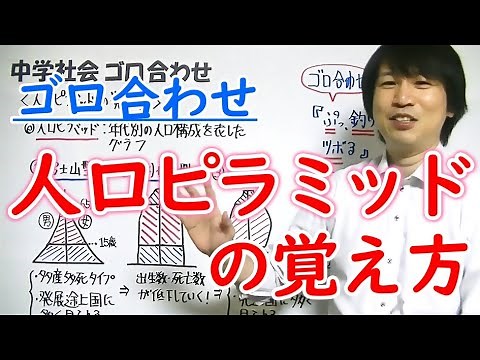中学社会【ゴロ合わせ】地理「人口ピラミッドの覚え方」