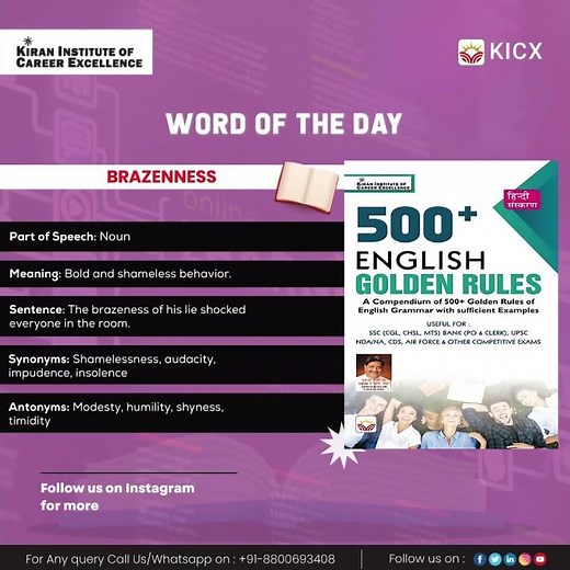 Word of the Day BRAZENNESS