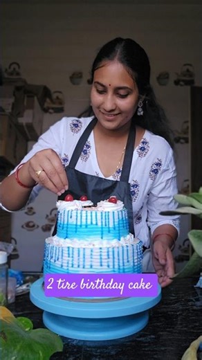 2 Tier 2KG Birthday Cake 💙 Simple & Elegant Drip Cake Design 🎂