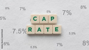 Concept of Cap Rate - Capitalization Rate With Number Percentages In The Background.