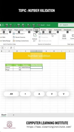 ✅ Excel Trick 🔥 10 Digit Number Validation | Data Validation - #excelformula #excel #excelshorts