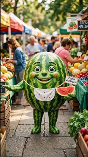 The Life of a Refreshing Watermelon 🍉##Watermelon #SummerVibes #FruitMarket #3DAnimation #Refreshing