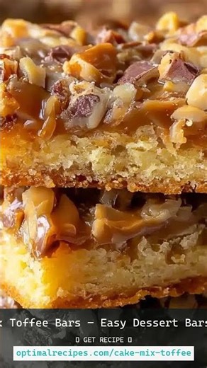 Cake Mix Toffee Bars – Easy Dessert Bars Recipe #Shorts