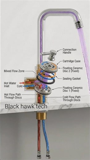 How Does a Mixer Tap Work? 💧 Inside View Explained (Hot & Cold Water Secret!)
