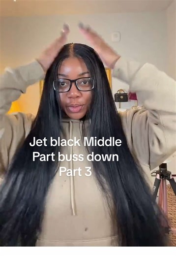 Creating the Perfect Long Jet Black Middle Part Hairstyle
