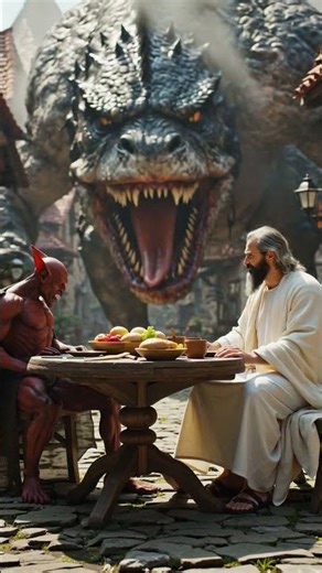 A Feast Fit for Kings and Devils 🐉😈 #FantasyEpic #AIArt #GoodVsEvil