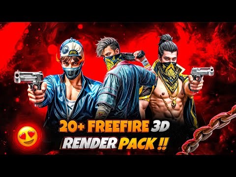 20+ FREE FIRE 3D RENDER PACK 🔥 | PRO THUMBNAIL EDITING🔥