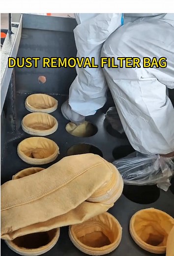 Installation of dust removal filter bag#filter #Factory #Dust #Environmental #bag