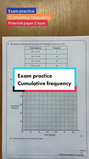 Cumulative frequency #gcsemaths #revisionhelp #mathsgcse2023 #learningmath #maths #mathtutor #gcsemathspaper2 #studytok #edexcelpaper2