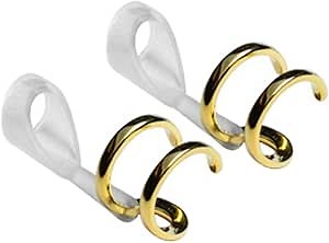Deafmetal Double Hearing Aid Clip Cuff & Silicone Holster Attachment - Fits All Amplifiers & BTE Cochlear Implant Processors - Keep Devices Secured - Gold- 2 Ears