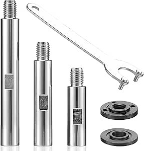 DJAPWPX-Angle Grinder Extension Shaft Connecting Rod with Adjustable Spanner Wrench and Flange Nut Kit M10/M14 Thread Angle Grinder Extension Rod for M10/M14 Thread Angle Grinder and Polisher (M14)
