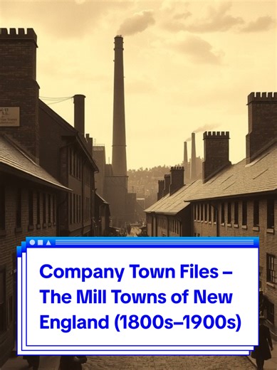 Company Town Files – The Mill Towns of New England (1800s–1900s) New England mill towns Textile mill labor history Industrial revolution New England Company town history Mill workers' rights New England factory towns Child labor in mills Labor strikes 1900s Factory working conditions Mill towns and unions #laborhistory #historytok #industrialrevolution #workersrights #newengland