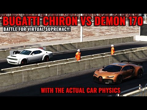 Virtual Drag Race: Dodge Demon 170 vs Bugatti Chiron
