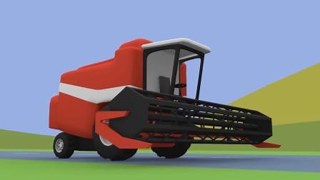 联合收割机在农场作业