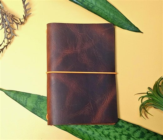 Leather Travel Pocket Size Notebook Cover – Refillable Journal, Handmade Leather Planner Cover, Travelers Notebook, Adventure Journal Gift - Etsy