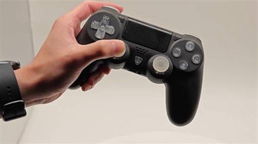 Gamrombo RGB Wireless Controller für PS4, Kompatibel mit PS4 Pro/Slim/PC, Bluetooth Gamepad mit Turbo & Macro Function/Dual Vibration/6-Achsen Gyro Sensor/Touchpanel/3,5-mm-Audiobuchse