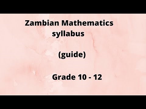 Zambian grade 10 - 12 Mathematics guide