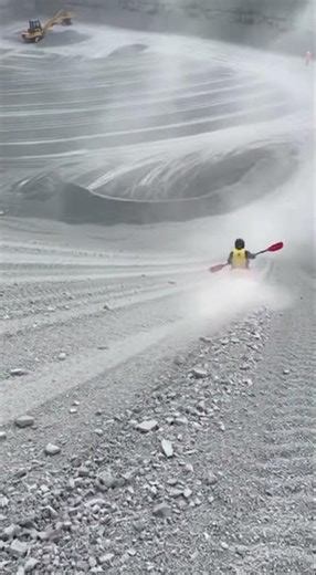 Land Kayaking Down a Gravel Quarry at Insane Speed 😱🚣‍♂️