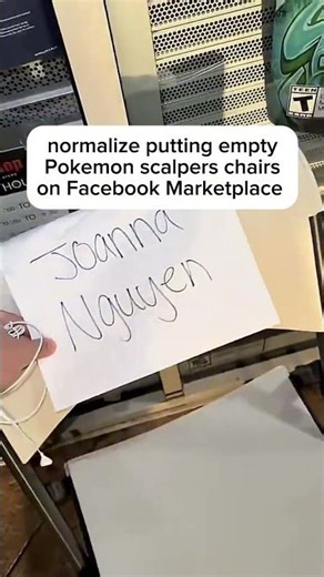 Normalize putting Pokemon scalpers chairs on Facebook Marketplace