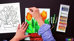 29K views · 325 reactions | Oil pastels are an absolute staple in many art rooms and for good reason: kids love them and they deliver bright color without the mess of paints.  They are wonderful for drawing & coloring flower arrangements-- just like the tulips below. Head over to the DSS blog for full instructions and to download the FREE Tulip Drawing Guide: https://www.deepspacesparkle.com/how-to-draw-with-oil-pastels-tulip-drawing/ | Deep Space Sparkle | Facebook