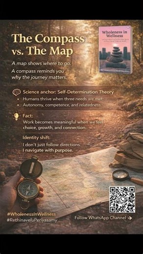 🧭 Compass vs Map — Purpose Direction #wholenessinwellness #rethinaveluperiyasamy #PurposeDrivenLife