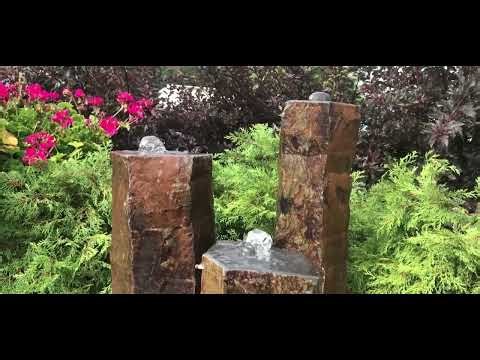 Polished Top Basalt Rock Column Fountain | Outdoor Water Fountain