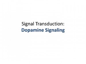Signal Transduction: Dopamine Signaling - SlideServe