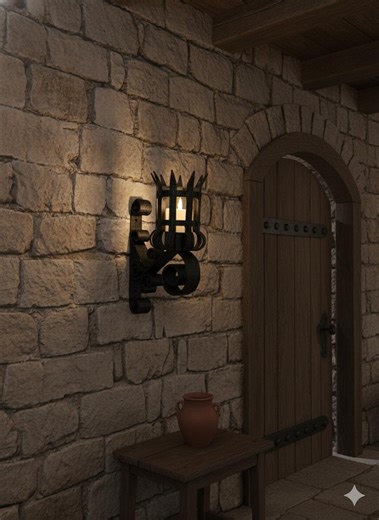 Medieval Wall Sconce Single Candle, LED Candle Light With Remote, 3D Printed Castle Decor - Etsy