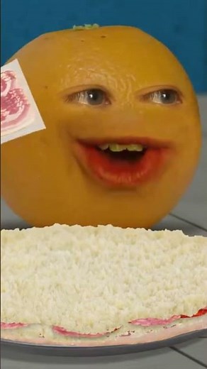 Annoying orange eat pizza