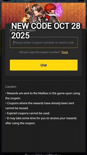300,000 GEMS CODE+ 500 fighter tokens!!! KOF AFK (2025)