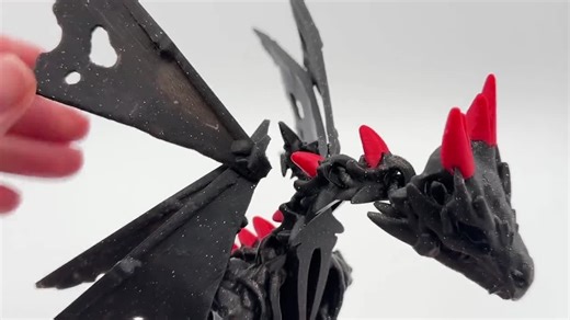 Black Wraithwing Skeleton Dragon, 3D Printed Figurine With Hollow Wings for Spooky Decor - Etsy