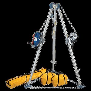 11' Confined Space Tripod System with 60' Stainless Steel SRL-R and Personnel Winch