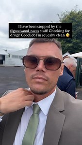 Just been stopped walking in by the sniffer dog walking into @goodwood_races 🐕 good job in squeaky clean 🤣 | Scott Shearsmith