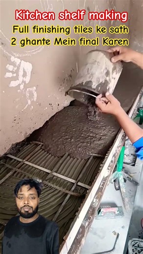 Readymade Tiles se Solid Kitchen Shelf | Hand to Hand Work || #shorts