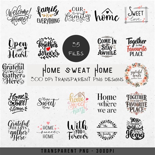 Home Sweet Home Png Bundle: Welcome to Our Home Clipart, Digital Trendy Png Design - Etsy