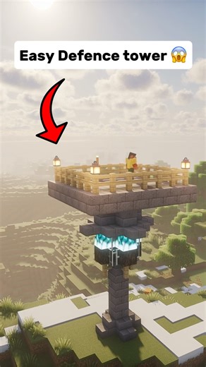 Minecraft: Easy Defence Tower 🤯 #minecraft #shorts