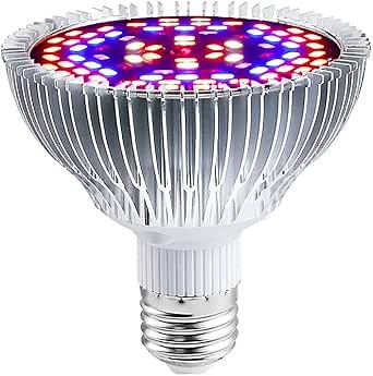 Grow Light Bulb E26 E27 50W, Led Plant Lamp Full Spectrum with UV and IR for Indoor Plant Veg Flower Garden Greenhouse Succulent, Energy Saving and Durable, 78PCS LEDs (Red Light)