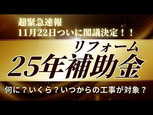 【いくら？いつから？】2025年リフォーム補助金の概要が11月22日に閣議決定〜リフォーム塾〜