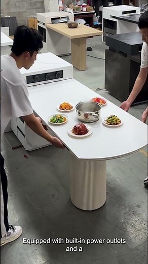 Smart Extendable Table with Wireless Charging & Hidden Storage! #interiordesign #furnituredesign