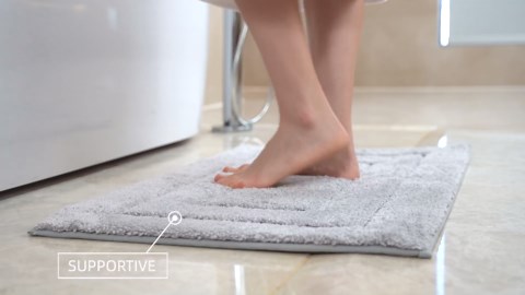 DEXI Bathroom Rug 43x24, Non Slip Washable Bath Mat for Shower Floor, Extra Large Absorbent Soft Bathmat with Rubber Backing, Quick Dry Microfiber Carpet, Navy