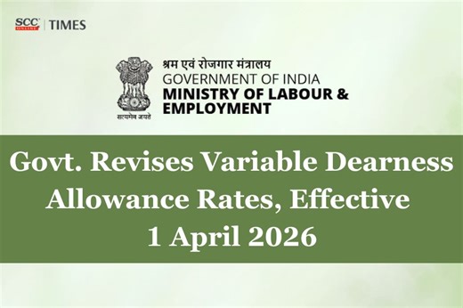 Govt. Revises Variable Dearness Allowance Rates, Effective 1 April 2026