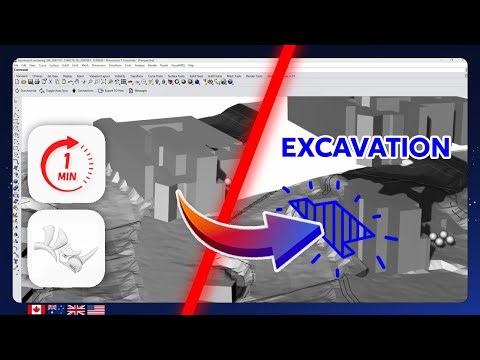 Rhino - How to Excavate a Building Footprint in a Terrain Model in Rhino 3D