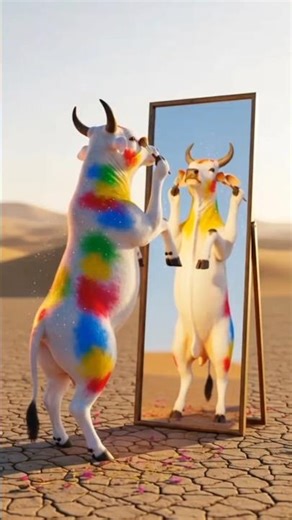 #This Cow Is a Secret Makeup Artist 🐮😱#MakeupTutorial##BeautyHacks#CowMakeup#cow#cow funny video#moo