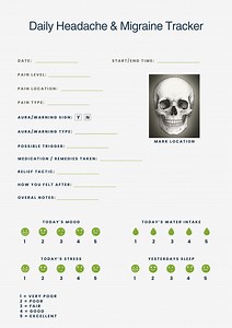 Headache & Migraine Tracker PDF | Wellness Journal | Daily Symptom Log | Digital Download | BW Wellness | Drug-free Relief - Etsy Canada