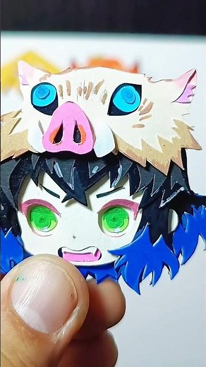 Paper 3d inosuke chibi #demonslayer