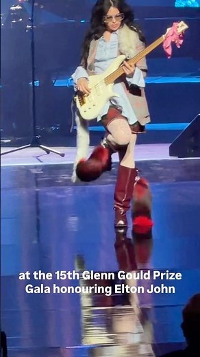 Canadian bassist Saya Gray performed a bass solo during a funky rendition of "Honky Cat" Elton John
