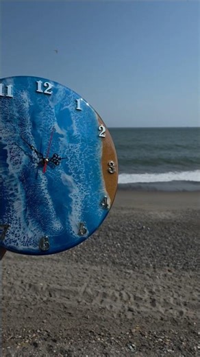 Como hacer un reloj con olas de mar.#santosepoxi #resinaepoxi #resinart #epoxy